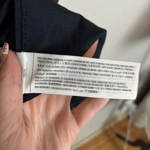 Abercrombie and Fitch Navy Blue Ruffle Dress Size Large - Picture 5 of 6